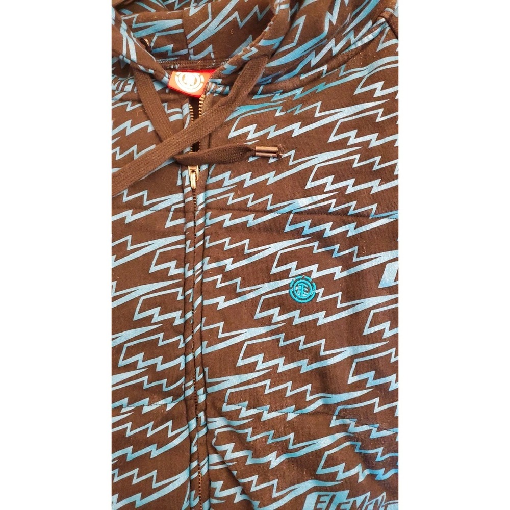 Vintage Element Hoodie Mens L Aqua Skateboard Full Zip Jacket - Picture 6 of 16